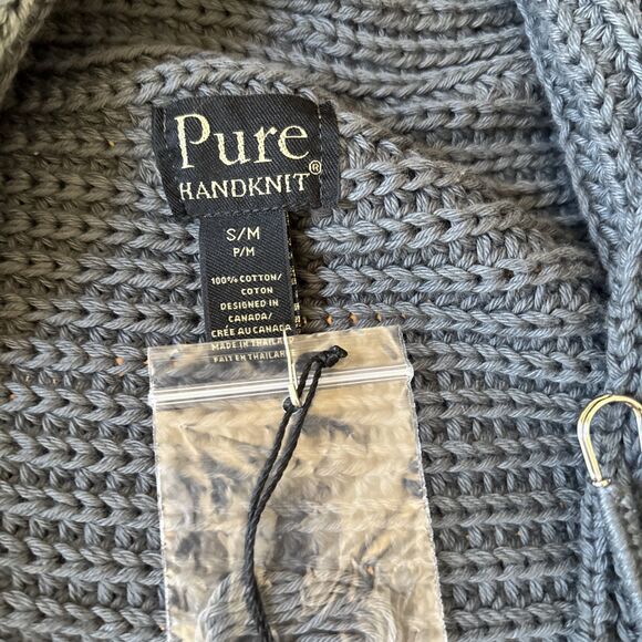 Pure HandKnit Sweater Womens S/M Gray Open Chunky Knit Expedition Shrug NWT - Picture 4 of 6